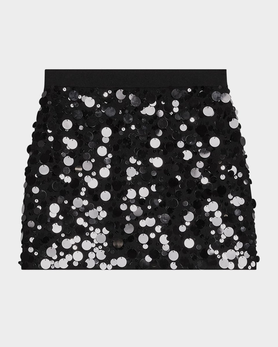 Sequined Wool Mini Skirt
